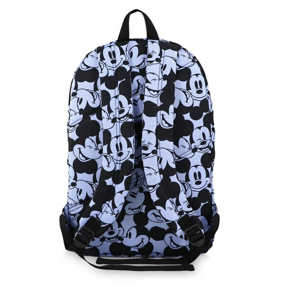 Disney Store Mickey Mouse Face Expressions Laptop Backpack 18" Blue Black NEW - Picture 3 of 4